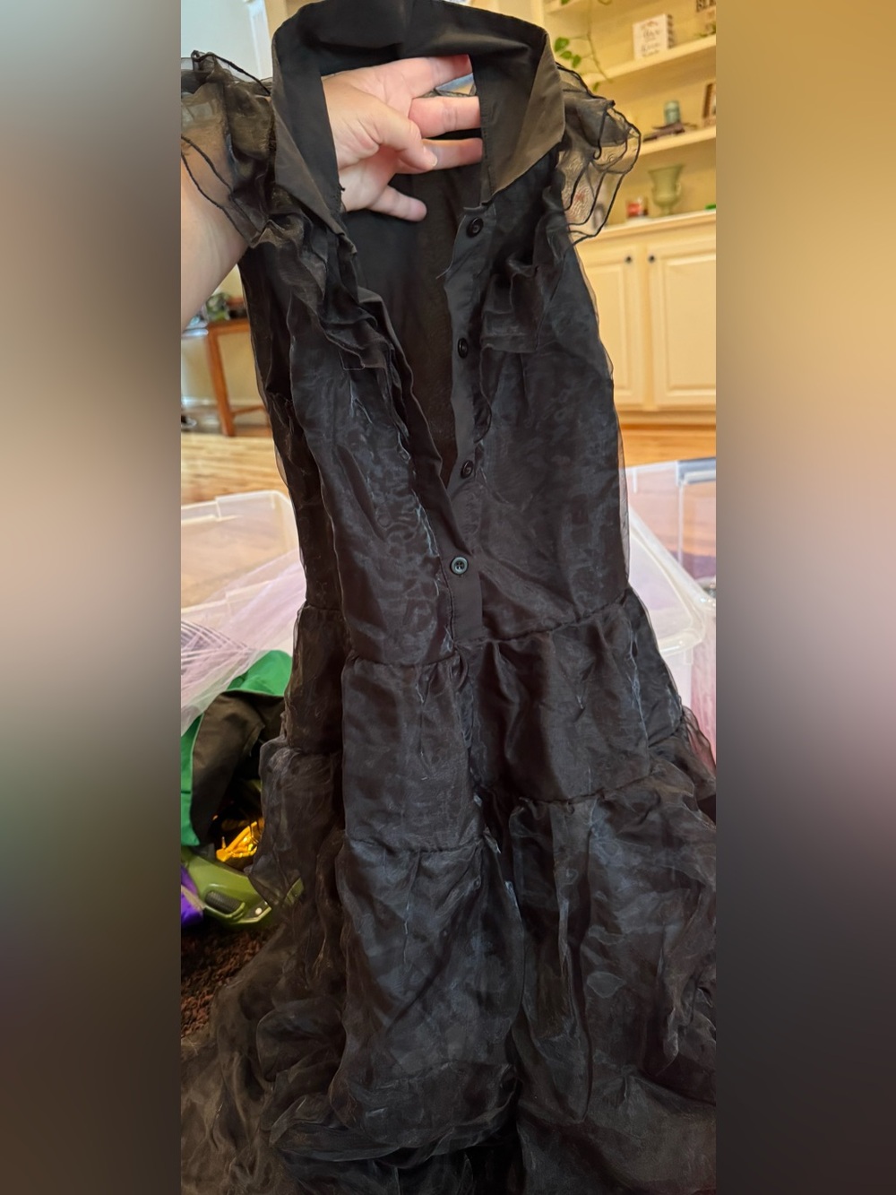 🖤 Wednesday Addams Inspired Gothic Ruffle Dress Costume Girls Small 🕸️